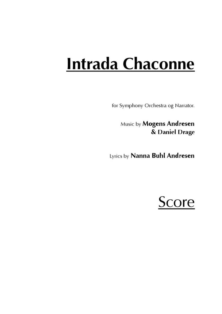 Andresen - Intrada Chaconne - Narrator and Symphony Orchestra - Brass Music Online