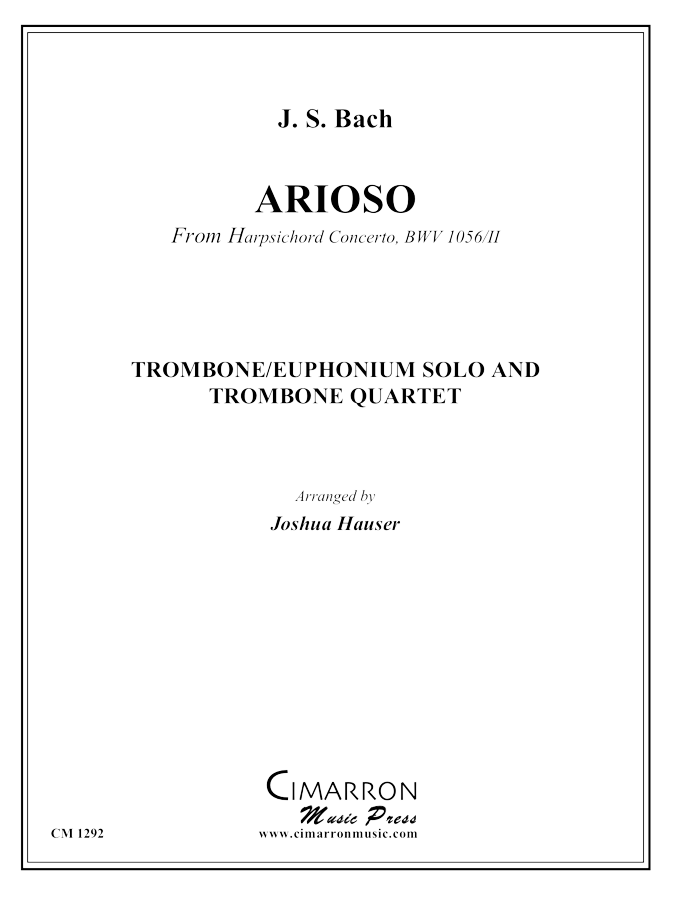 Bach, J S - Arioso - Trombone Ensemble - Brass Music Online