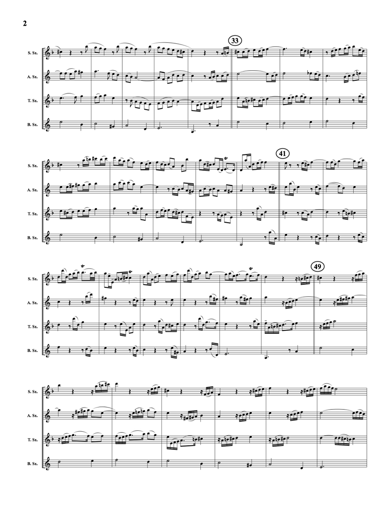 Bach, J S - Passacaglia and Fugue in C Min - Saxophone Quartet(SATB) - Brass Music Online