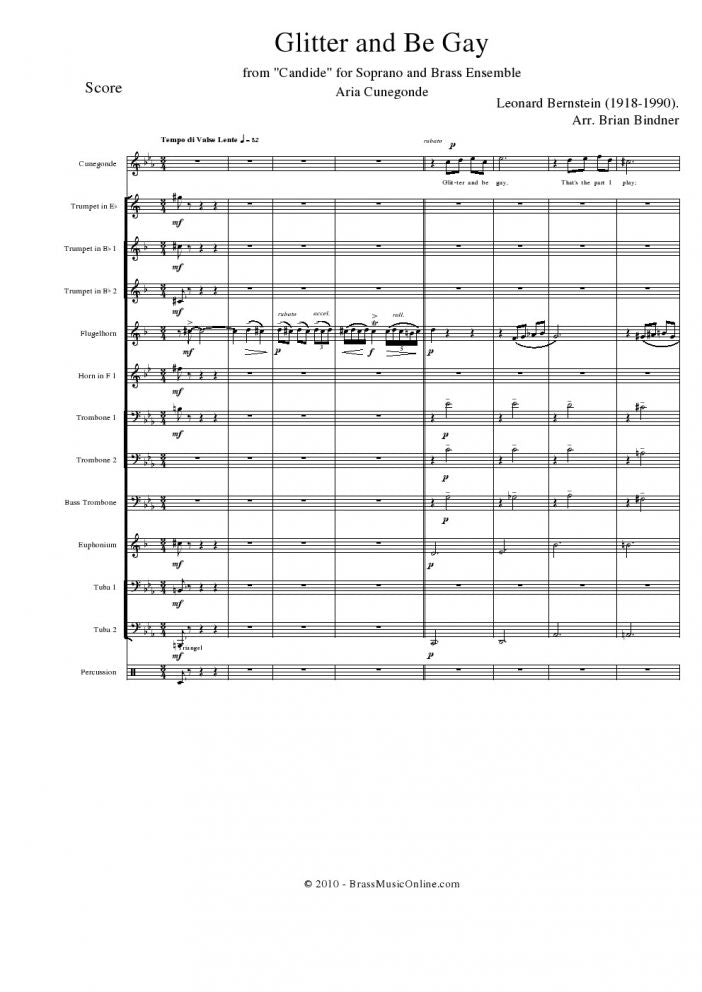Bernstein - Glitter and be Gay - Brass Choir and Soprano - Brass Music Online