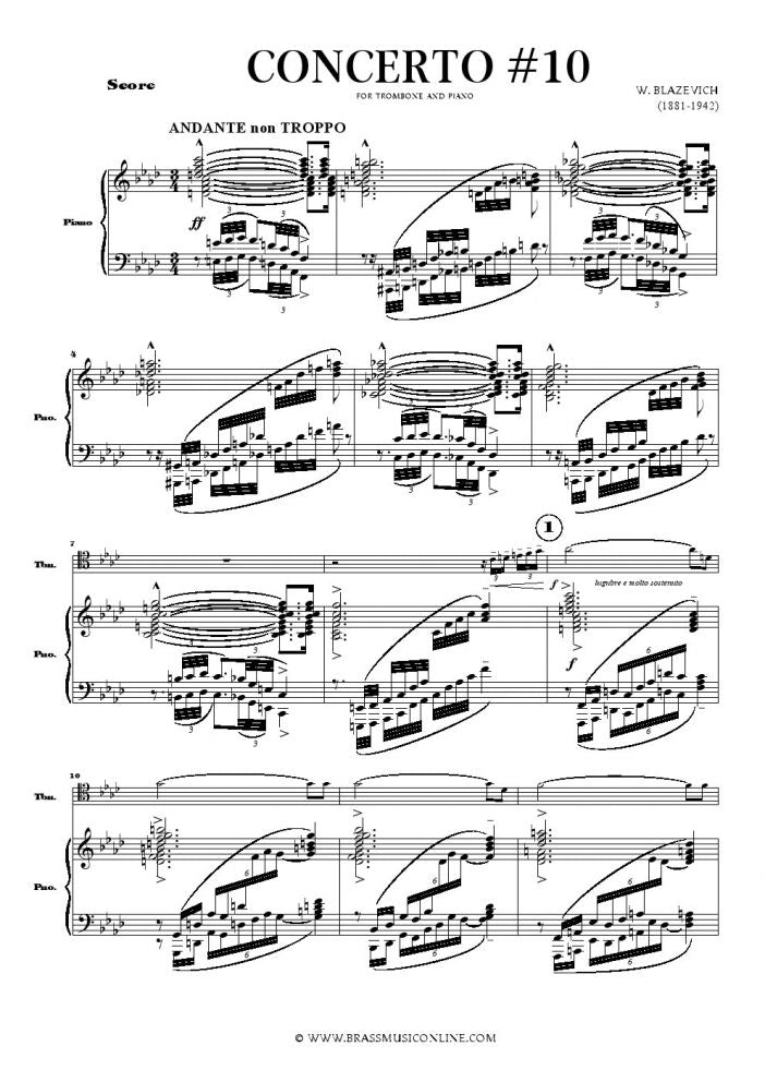 Blazhevich - Concerto No. 10 for Trombone - Brass Music Online