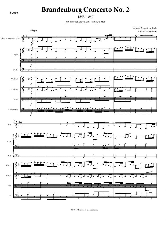 Brandenburg Concerto No 2 - Brass Music Online