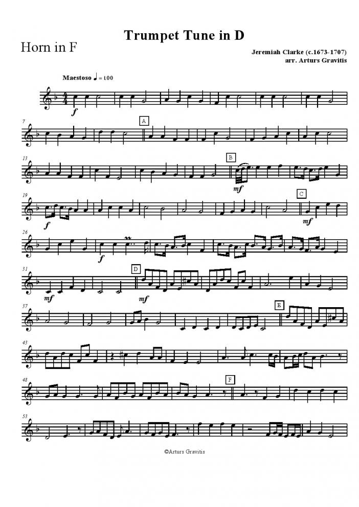 Clarke - Trumpet Tune in D - Brass Quintet