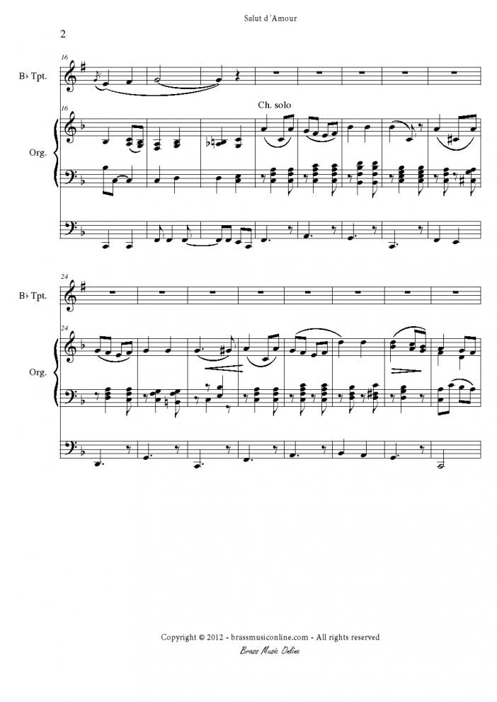 Elgar - Salut dÂ´Amour - Trumpet and Organ