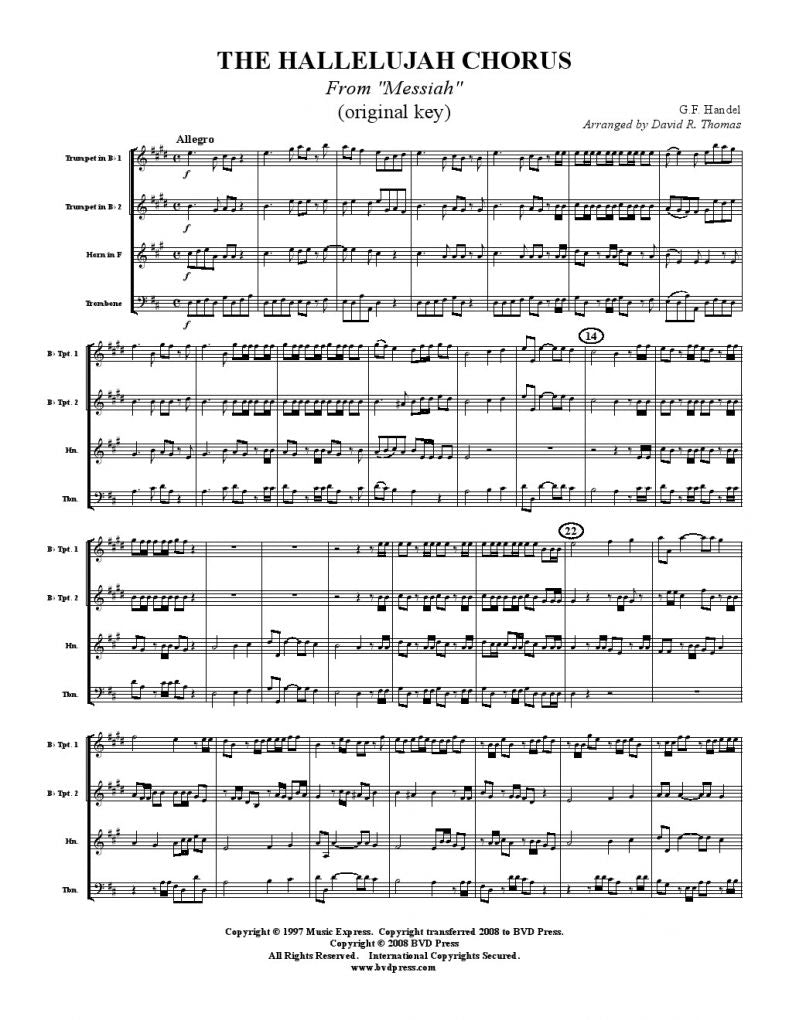 Handel - Hallelujah Chorus - Brass Quartet