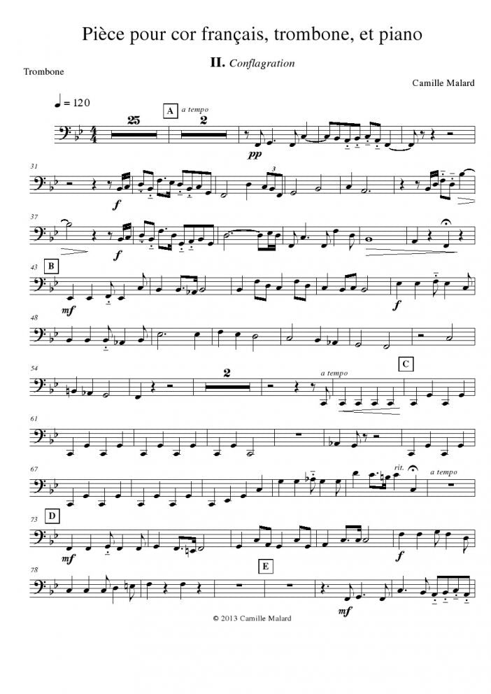 Malard - Sonate for Horn, Bass Trombone and Piano