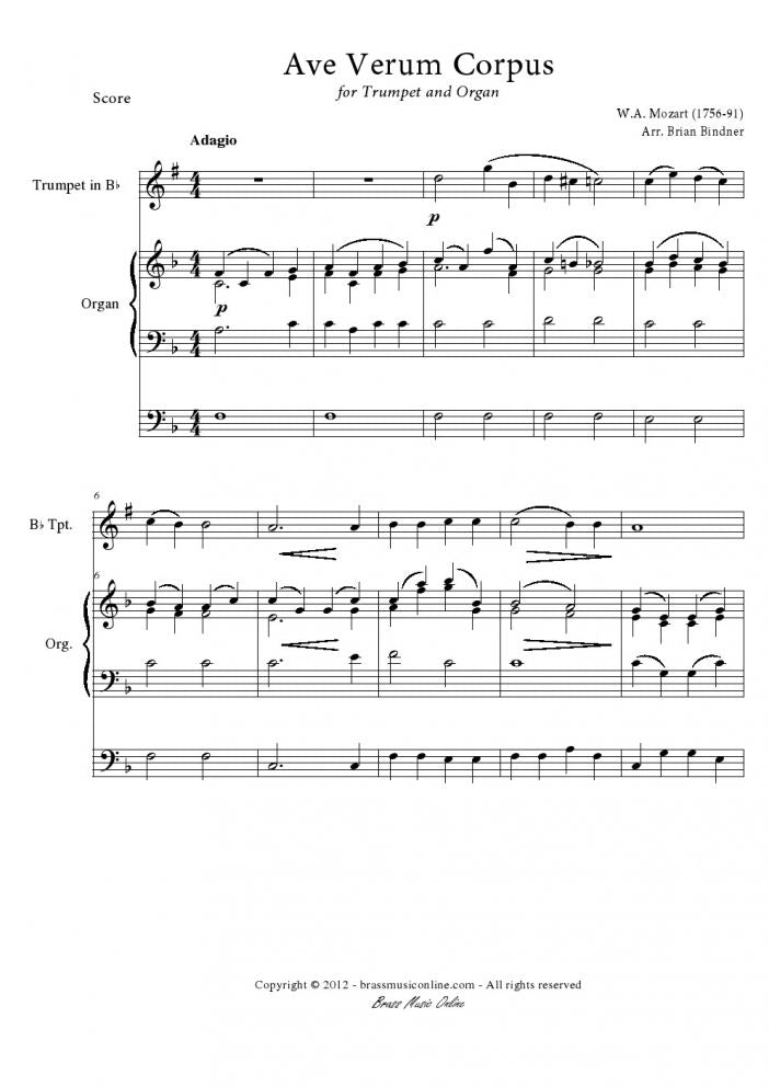 Mozart - Ave Verum Corpus - Trumpet and Organ