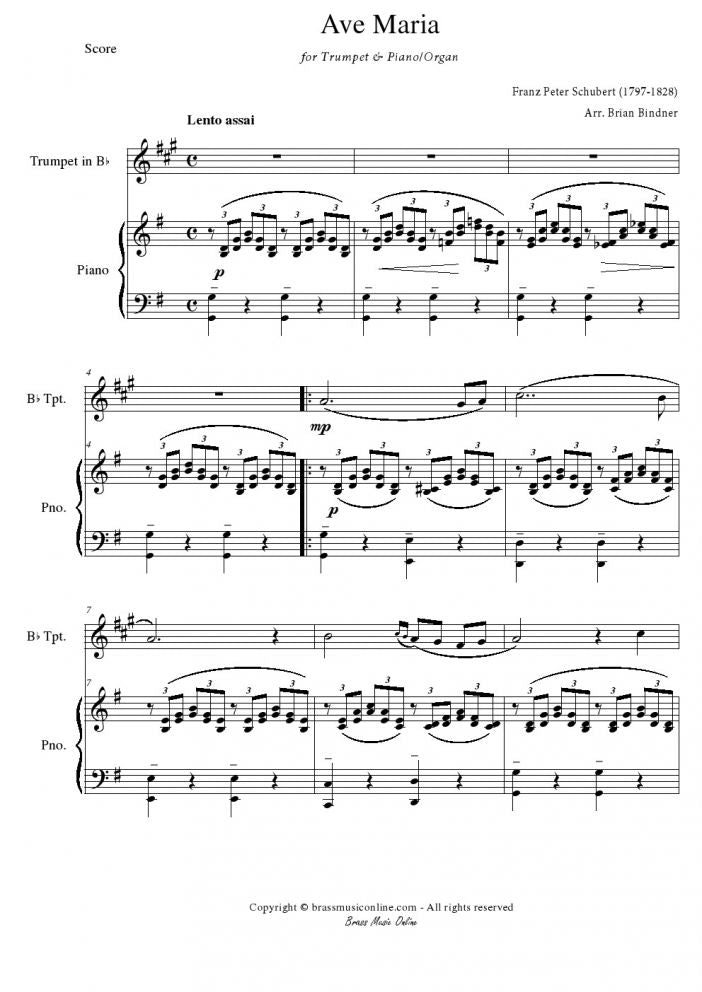 Schubert - Ave Maria - Trumpet and Piano/Organ