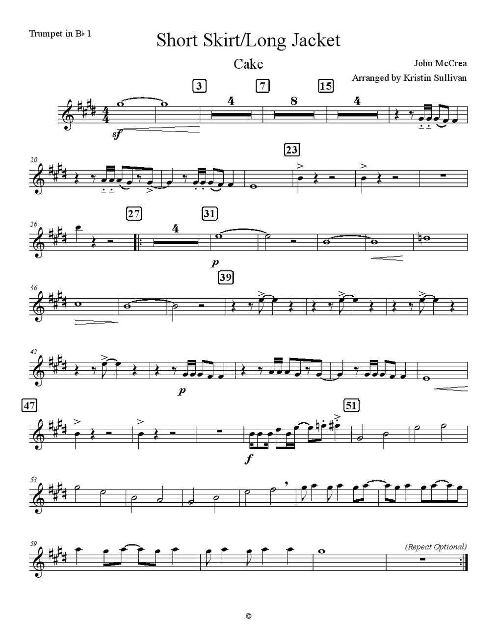 McCrea Short SkirtLong Jacket Brass Quintet Brass Music Online