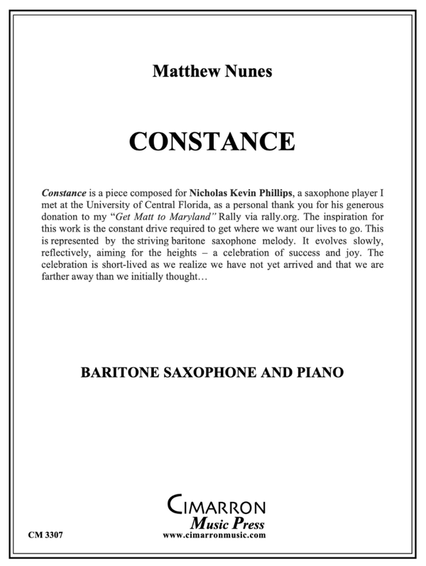 Nunes - Constance - Baritone Saxophone and Piano