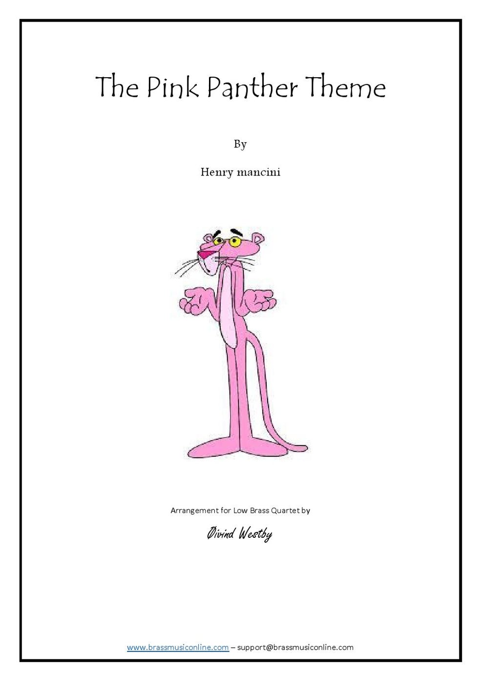 Mancini The Pink Panther Theme Low Brass Quartet Brass Music Online 9420