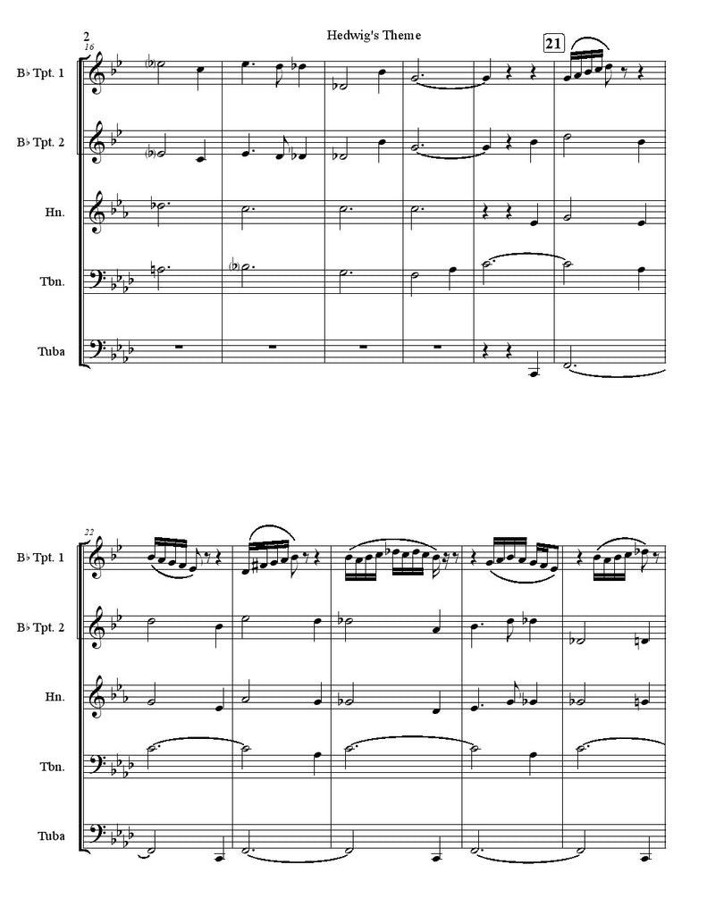 flute sheet music harry potter hedwigs theme