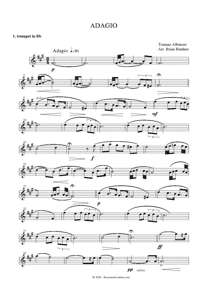 Albinoni Adagio - Brass Quartet - Brass Music Online