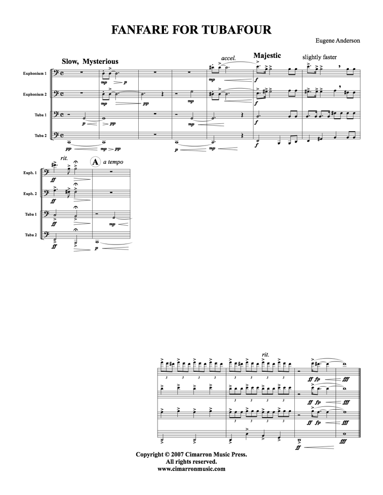 Anderson - Fanfare for Tubafour - Tuba Quartet (EETT) - Brass Music Online