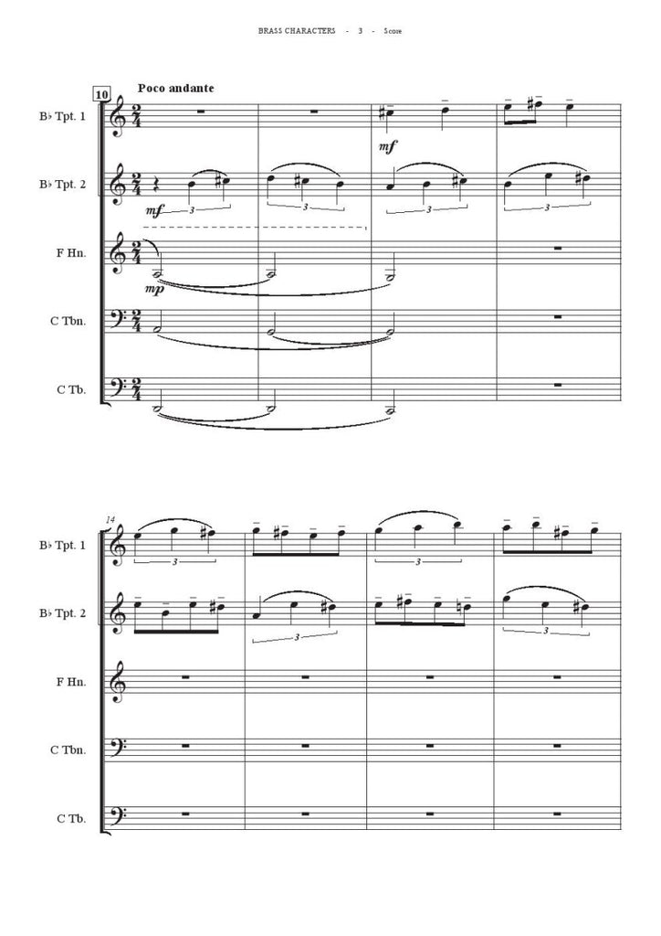 Andresen - Brass Characters - Brass Quintet - Brass Music Online