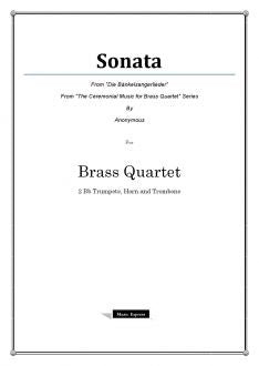 Anonymous - Sonata from "Die bankelsangerlieder" - Brass Quartet - Brass Music Online
