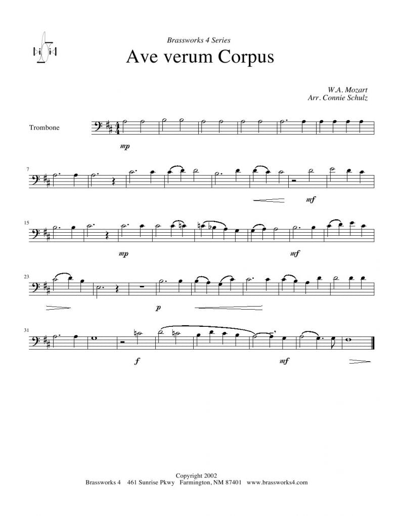 Mozart - Ave verum Corpus - Brass Quartet
