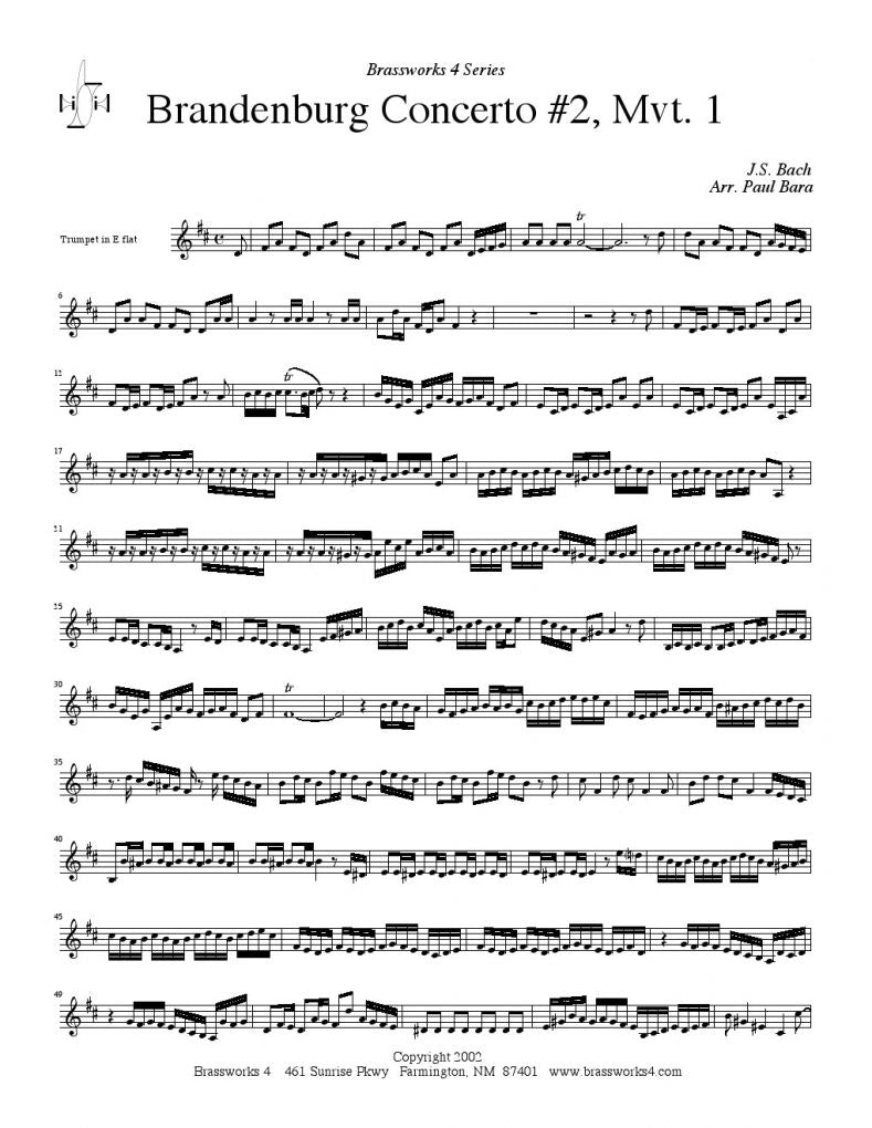 Bach - Brandenburg No.2 - Brass Quartet - Brass Music Online