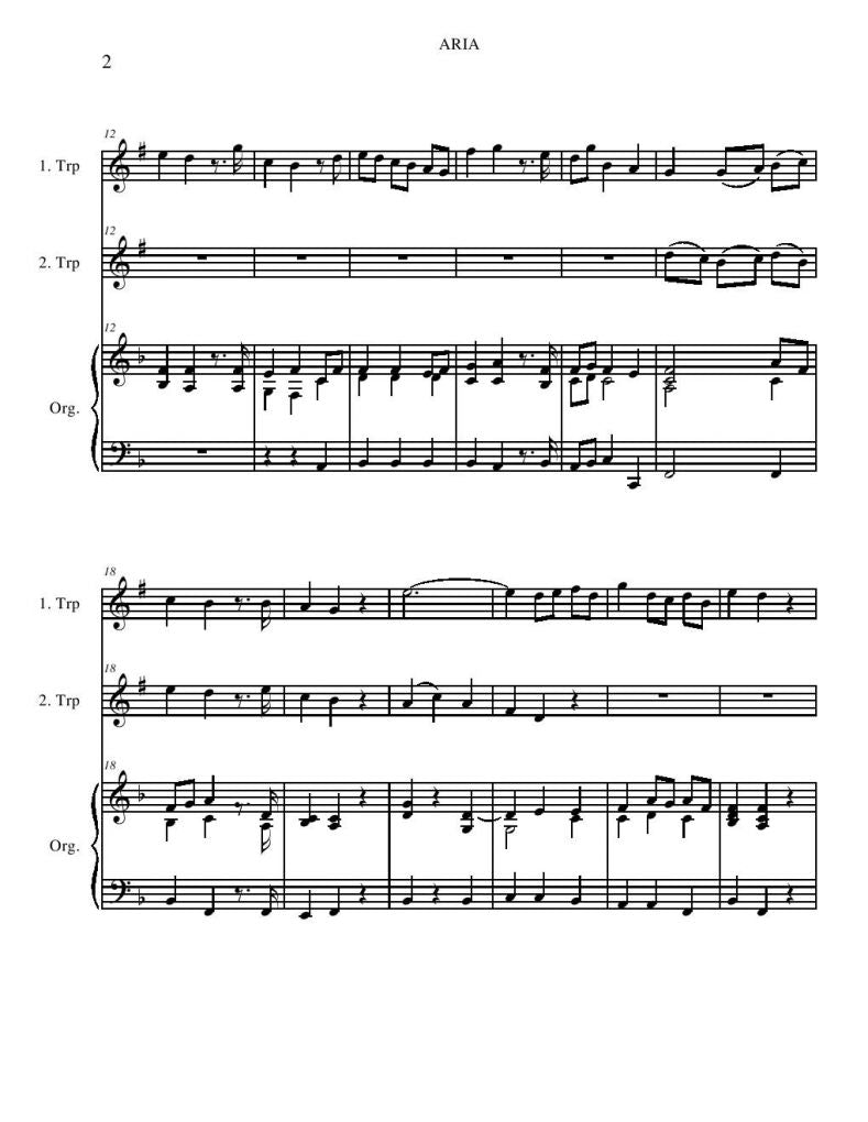 Bach - Dein Leib, das Manna meine Seele for two trumpets and Organ - Brass Music Online