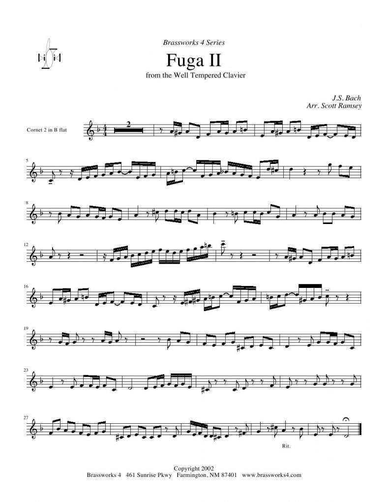 Bach - Fuga II - Brass Quartet - Brass Music Online