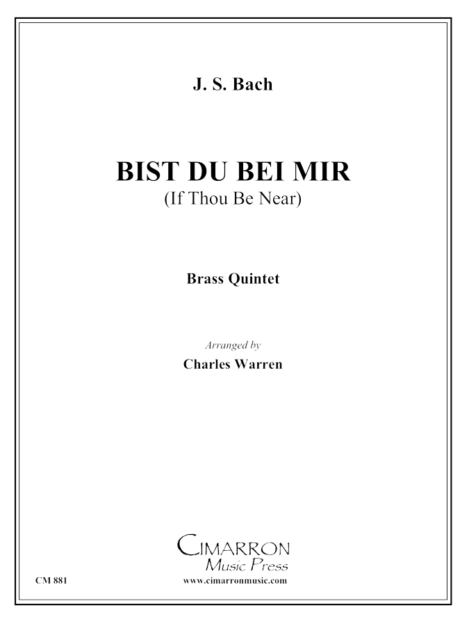 Bach, J S - Bist du bei Mir - Brass Quintet - Brass Music Online