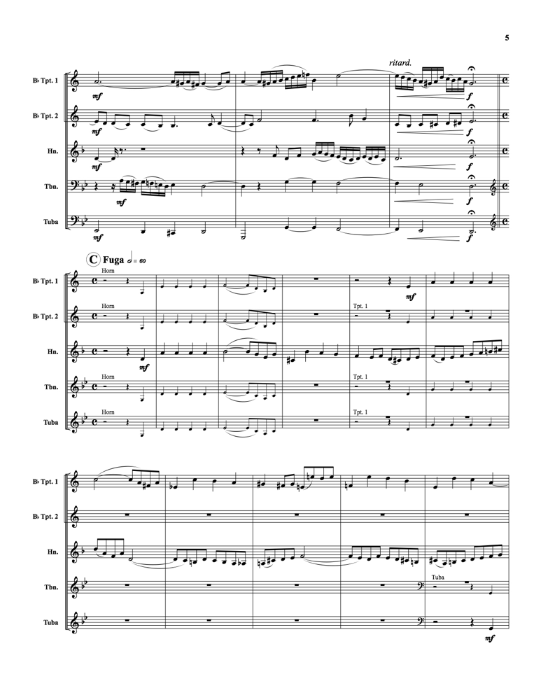 Bach, J S - Fantasia and Fuga - Brass Quintet - Brass Music Online