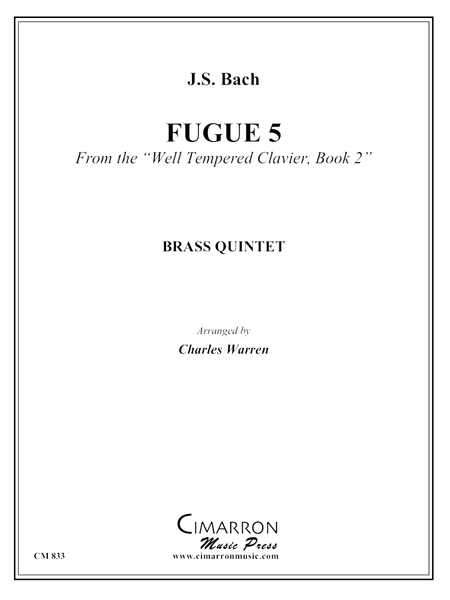 Bach, J S - Fuga No. 5 from the WTC Book #2 - Brass Quintet - Brass Music Online