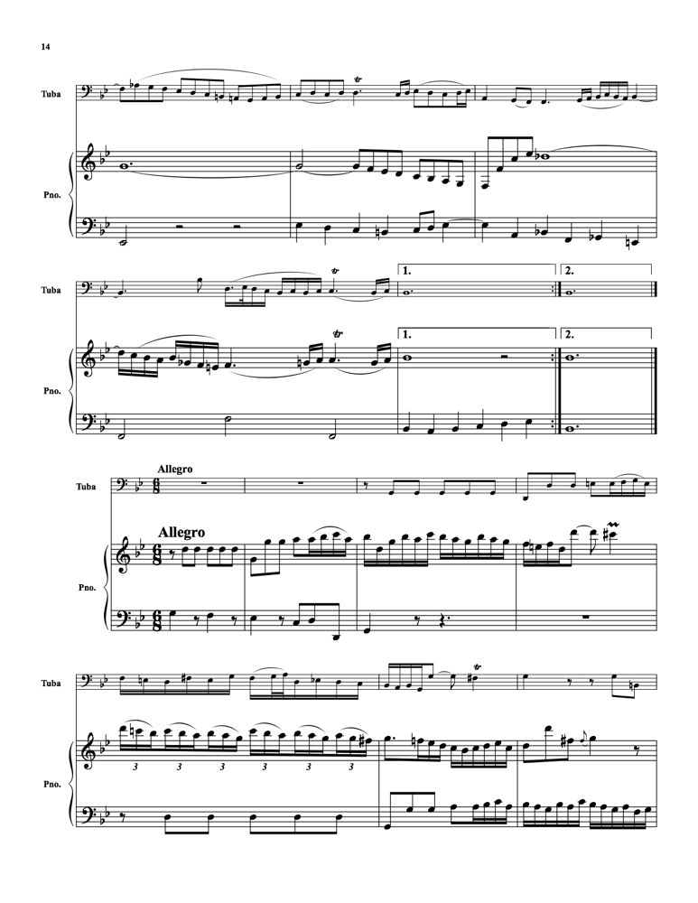 Bach, J S - Sonata BWV 1029 - Tuba and Piano - Brass Music Online