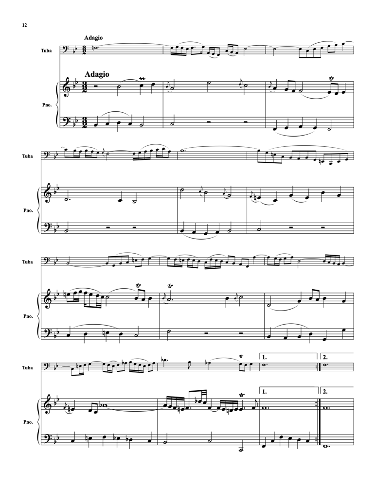 Bach, J S - Sonata BWV 1029 - Tuba and Piano - Brass Music Online