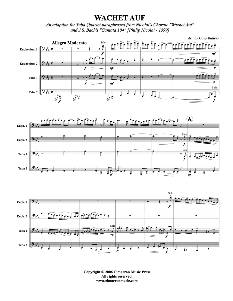 Bach - Wachet Auf - Tuba Quartet (EETT) - Brass Music Online