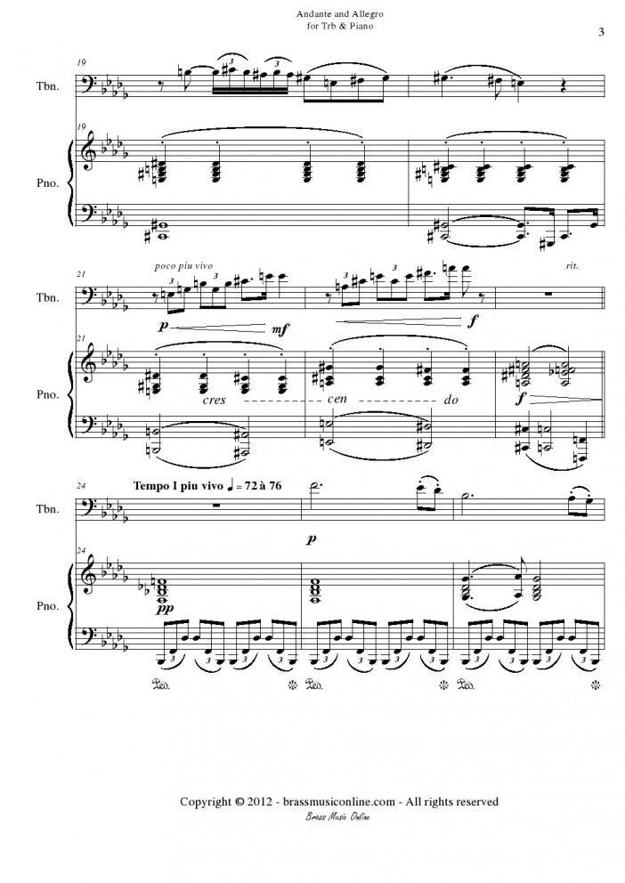 Barat - Andante and Allegro for Trombone and Piano - Brass Music Online