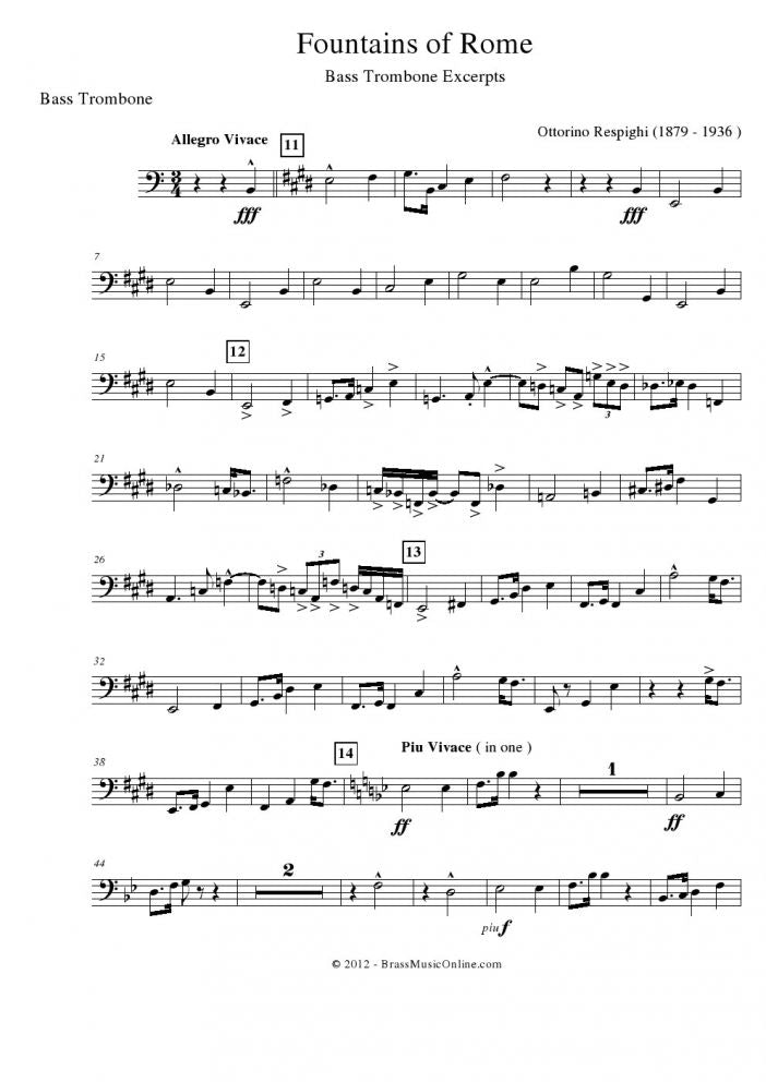 Bass Trombone Audition Excerpts - Brass Music Online