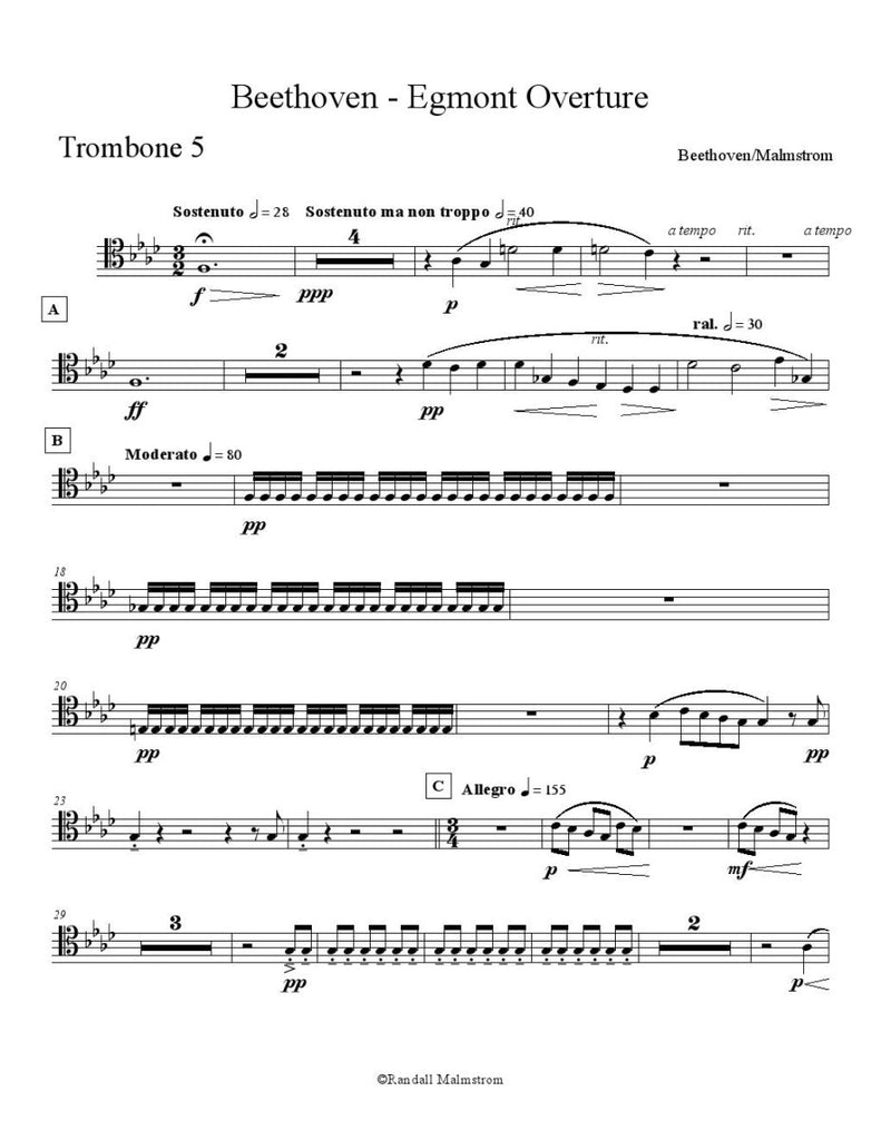 Beethoven - Egmont Overture - 8 part Trombone Ensemble - Brass Music Online