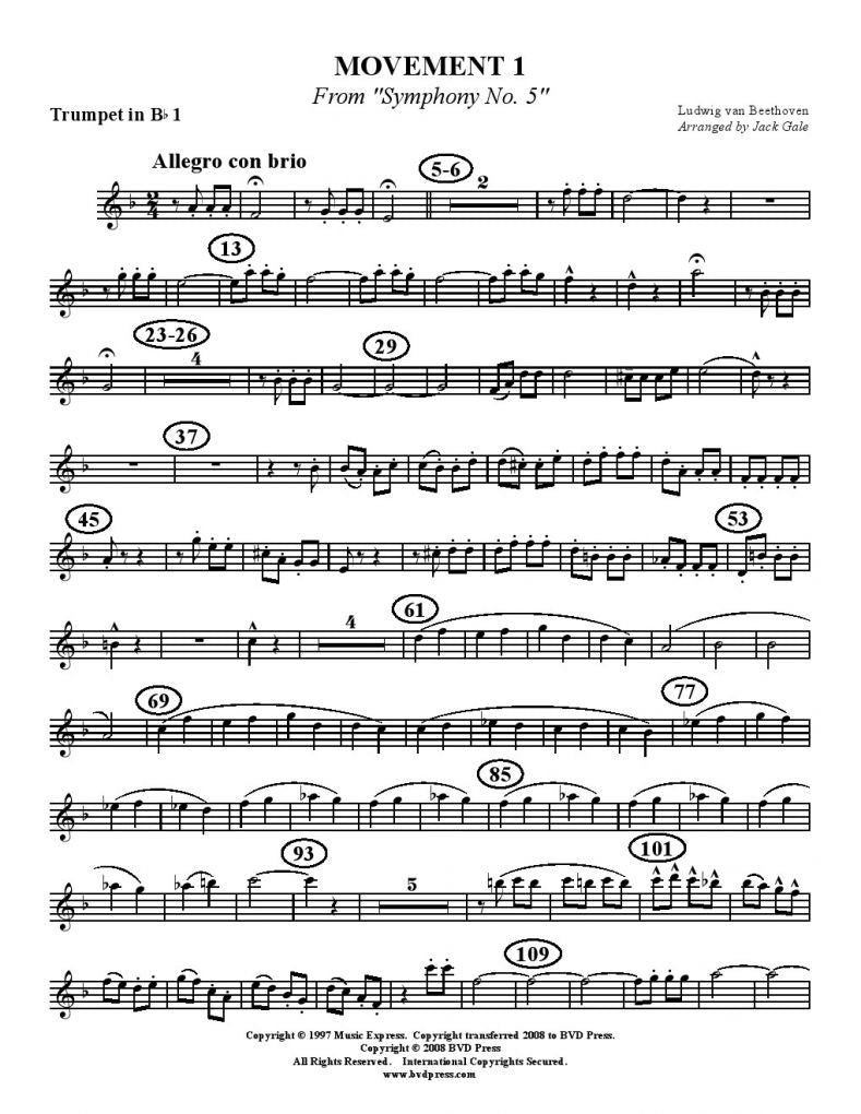 Beethoven - Movement 1 from "Symphony No.5" - Brass Quintet - Brass Music Online