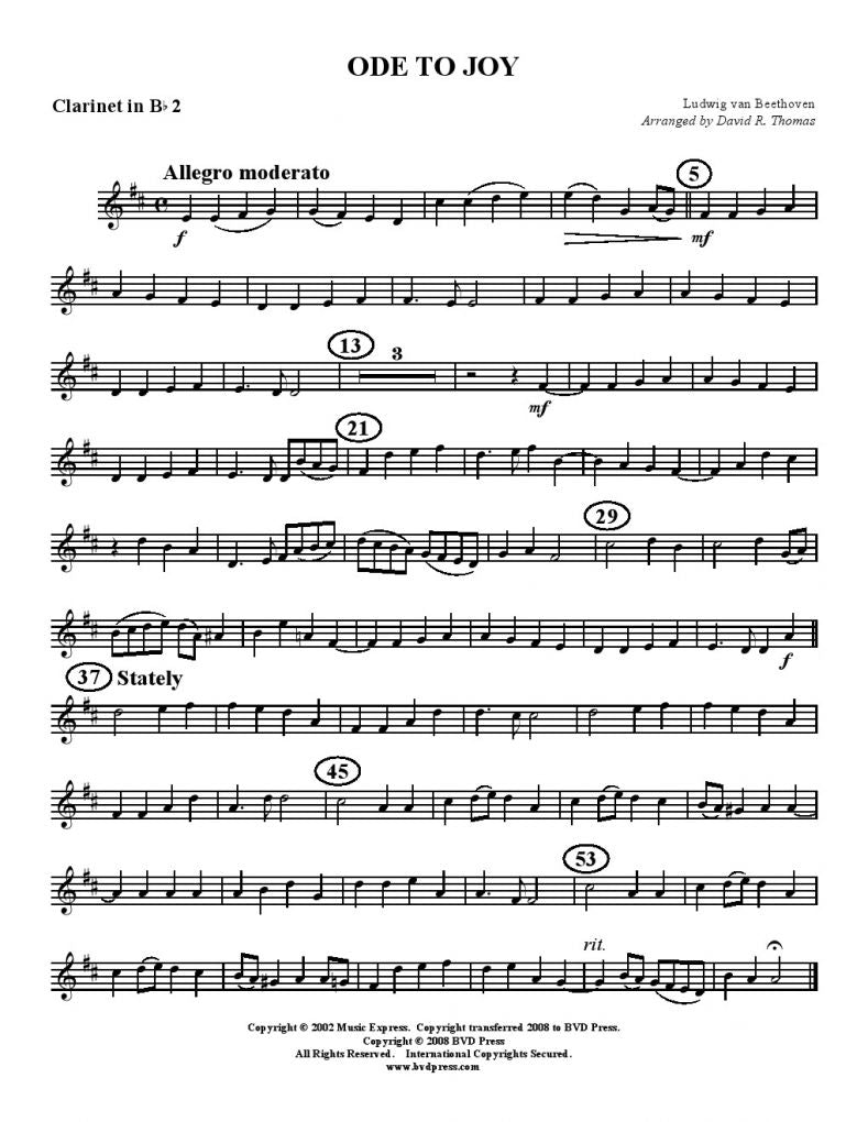Beethoven - Ode to Joy - Clarinet Quartet - Brass Music Online