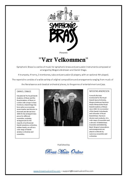 Berggreen - Vær Velkommen for Symphonic Brass - Brass Music Online