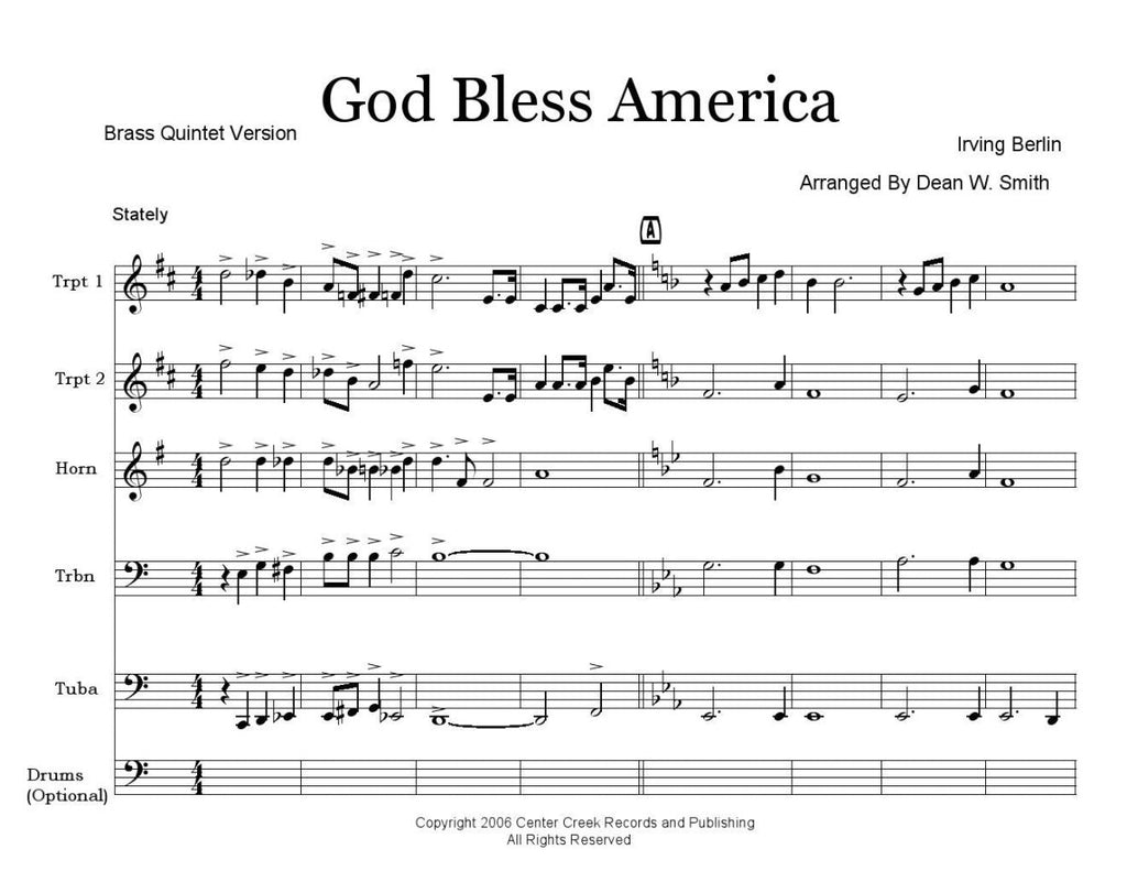 Berlin - God Bless America - Brass Quintet - Brass Music Online