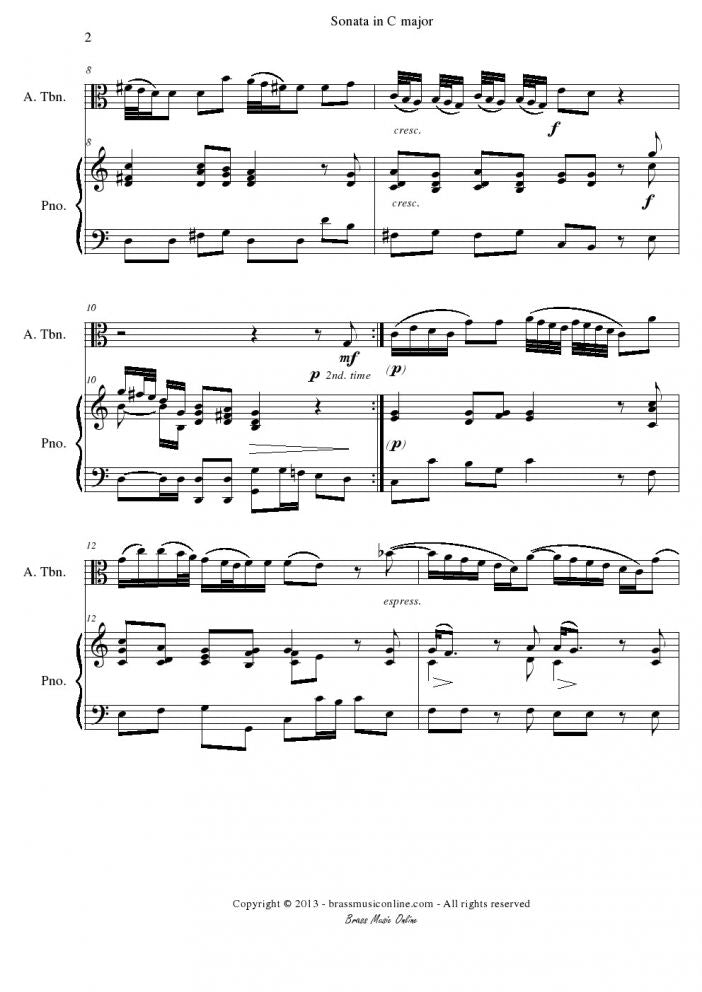 Besozzi - Sonata in C major - Alto Trombone and Piano - Brass Music Online