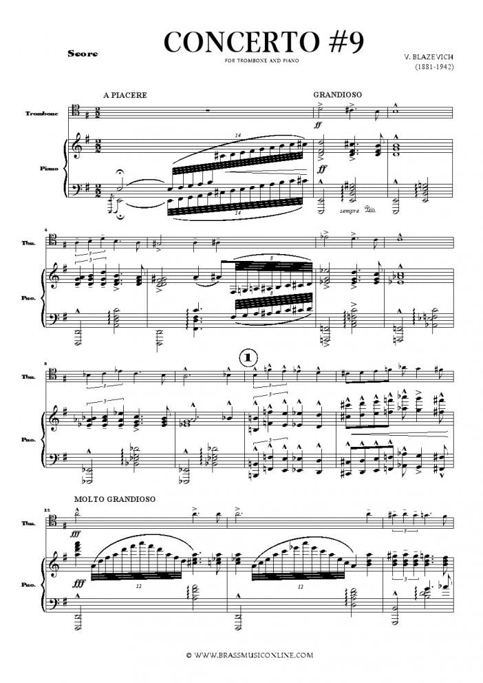 Blazevich Trombone Concerto No. 9 - Brass Music Online