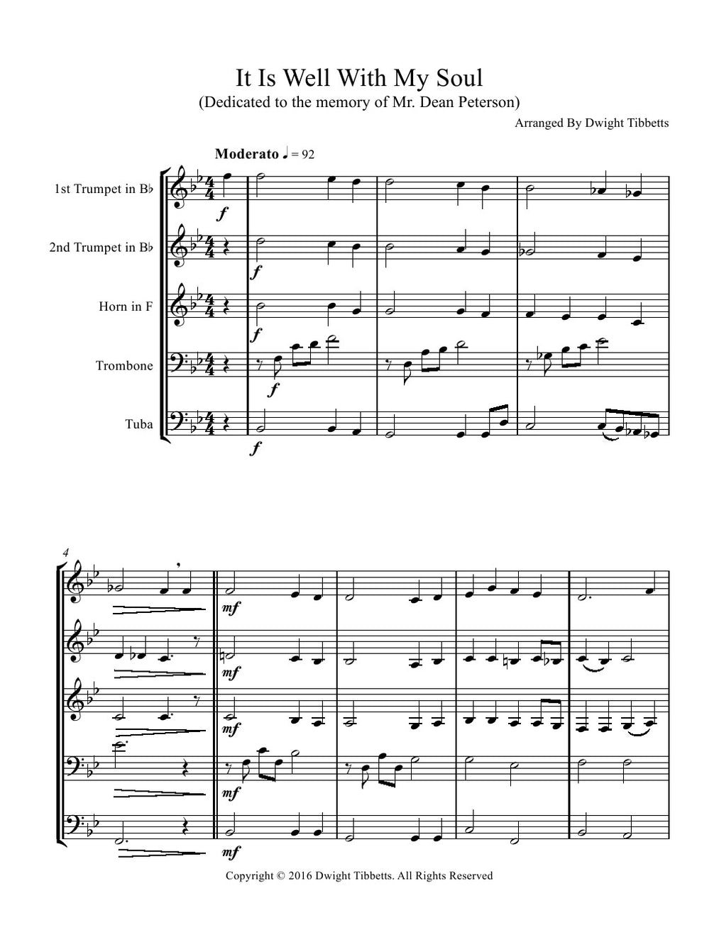 Bliss It Is Well With My Soul Brass Quintet Brass Music Online