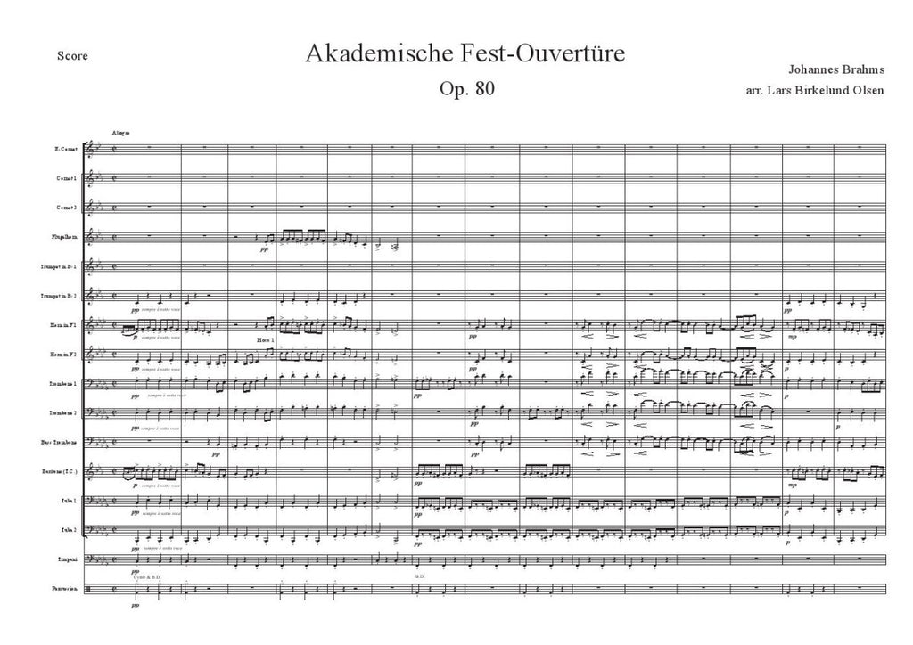 Brahms - Akademische Fest-Ouvertüre - Brass Ensemble - Brass Music Online