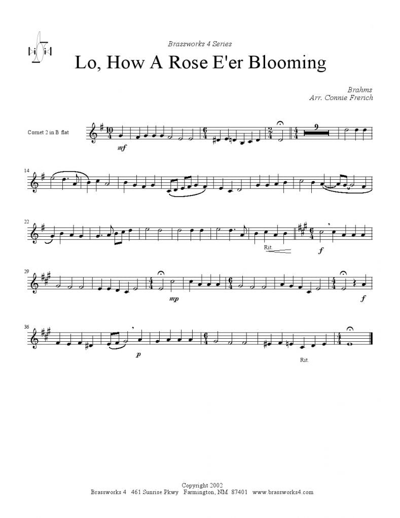 Brahms - Lo, How A Rose E're Blooming - Brass Quartet - Brass Music Online