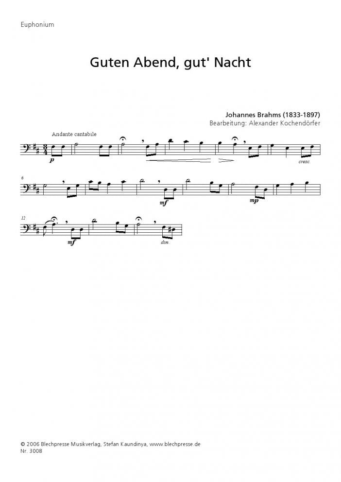 Brahms - Lullaby - Tuba Quartet - Brass Music Online