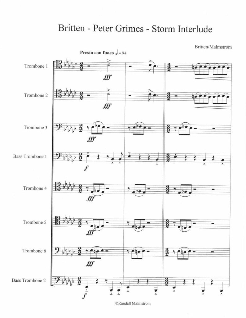 Britten - Storm Interlude for Trombone Ensemble - Brass Music Online