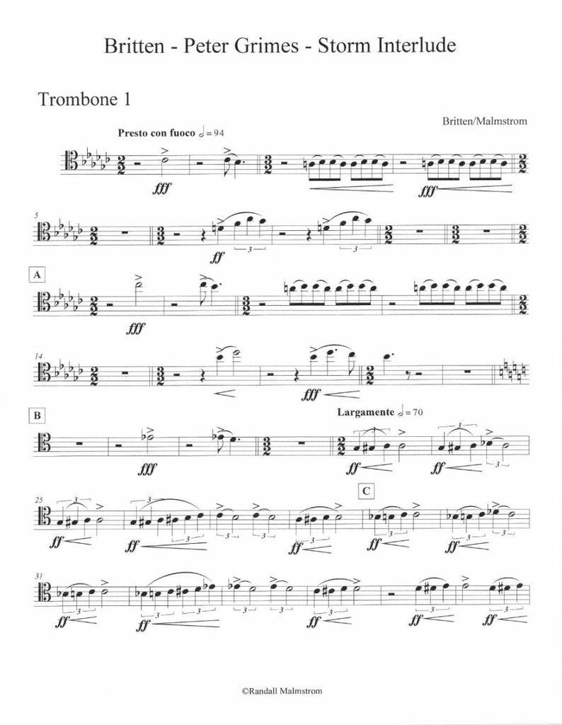 Britten - Storm Interlude for Trombone Ensemble - Brass Music Online