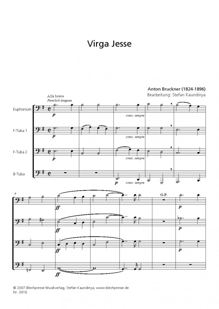 Bruckner - Virga Jesse - Tuba Quartet - Brass Music Online