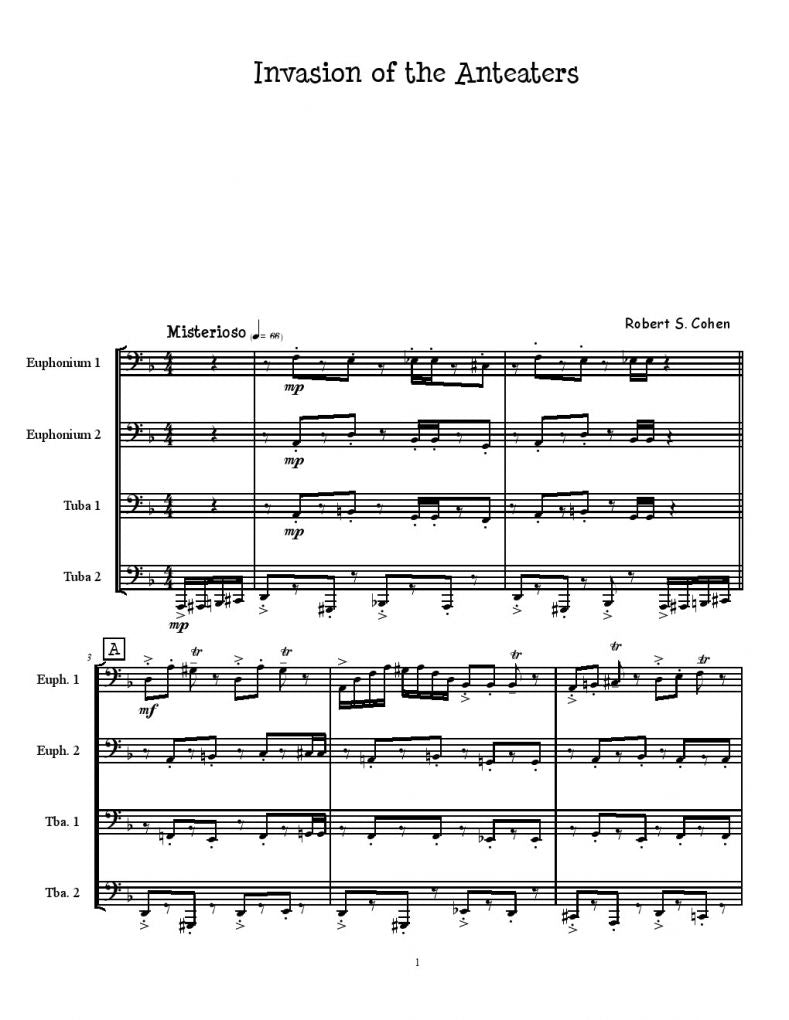 Cohen - Invasion of the Anteaters - Tuba Quartet
