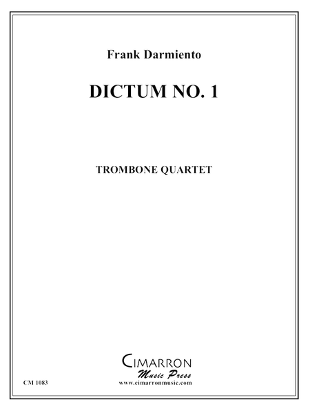 Darmiento, Frank - Dictum No. 1 - Trombone Quartet - Brass Music Online