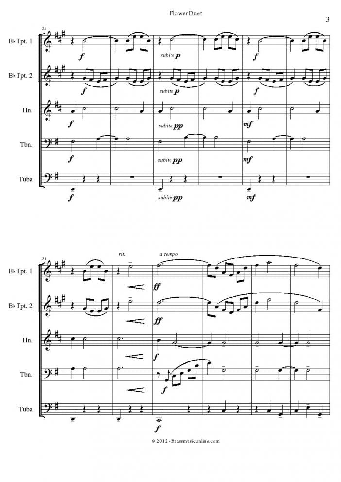 Delibes - Flower Duet from Lakme - Brass Quintet
