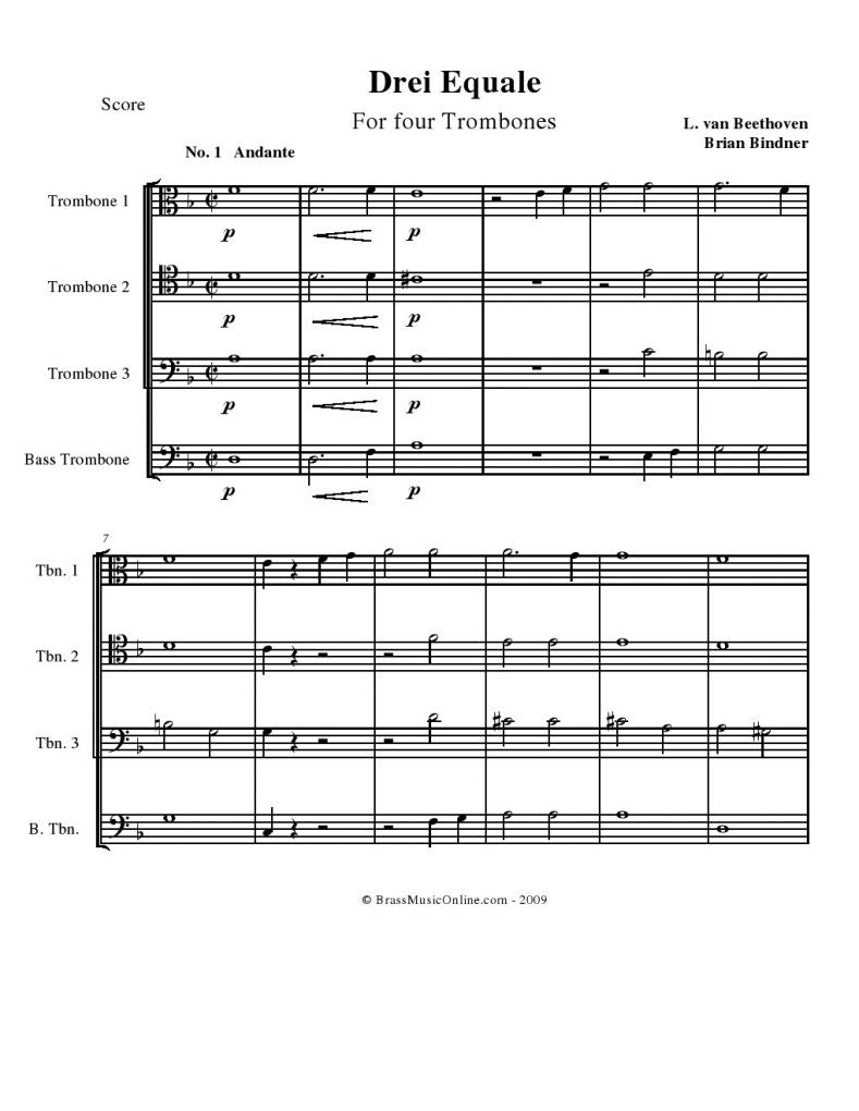 Beethoven - Drei Equali - Trombone Quartet